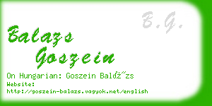 balazs goszein business card